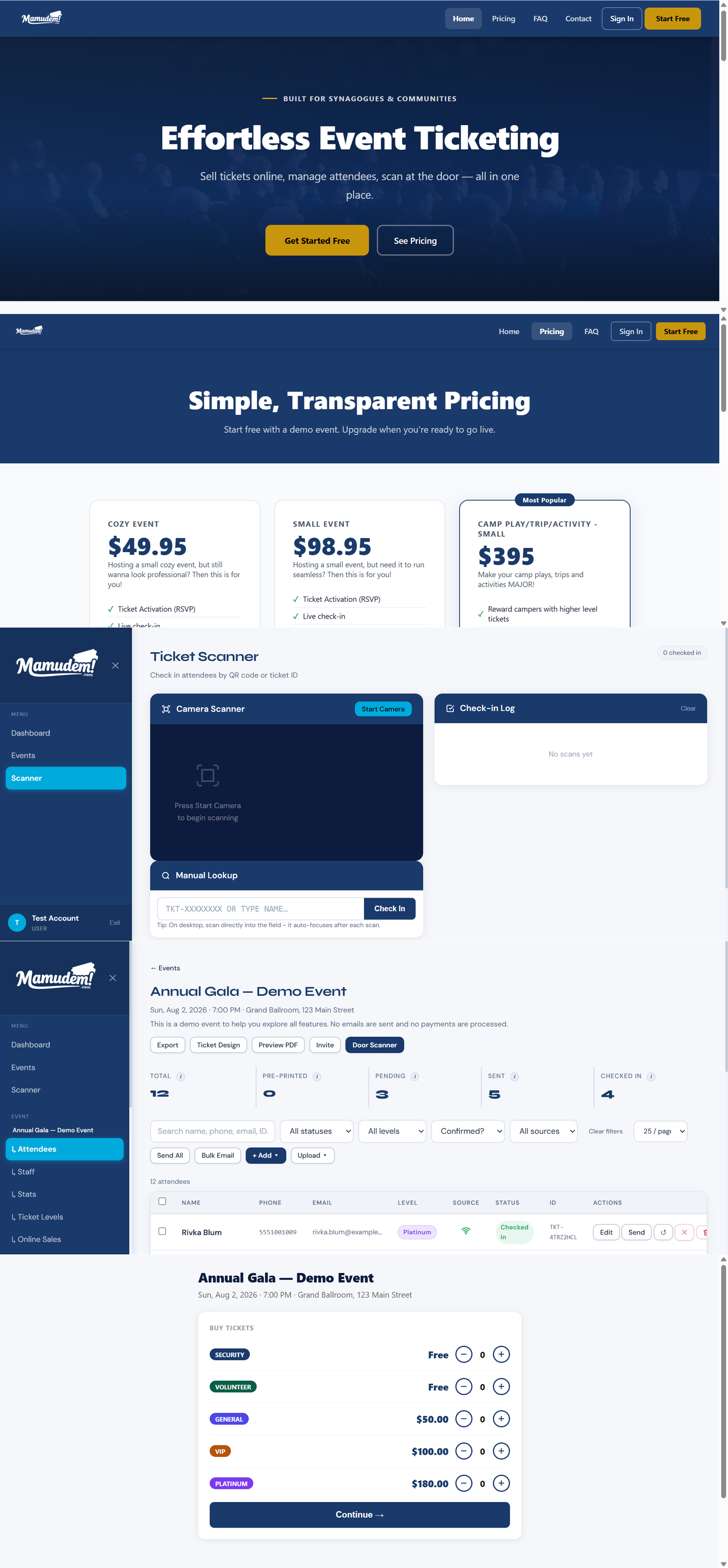 Mamudem event ticketing platform screenshot